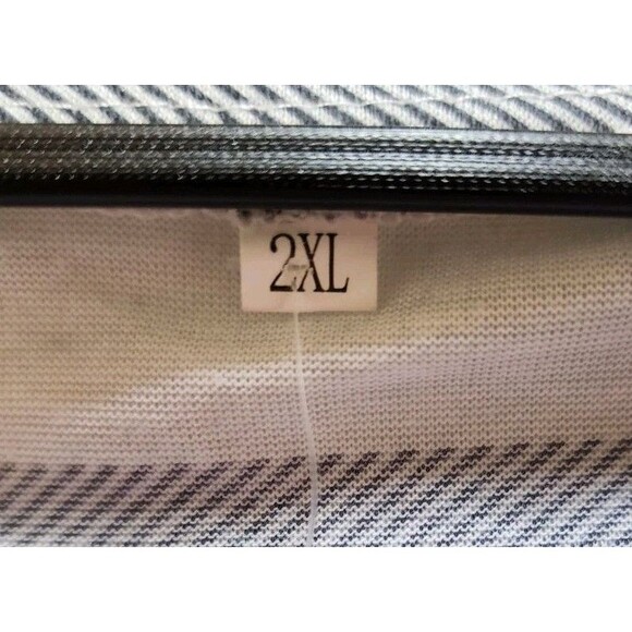 LA MODE WOMEN 2X BLUE PLAID NEW BLOUSE CHECKERED NAUTICAL WORK SHEER OFFICE FARM - Picture 9 of 15